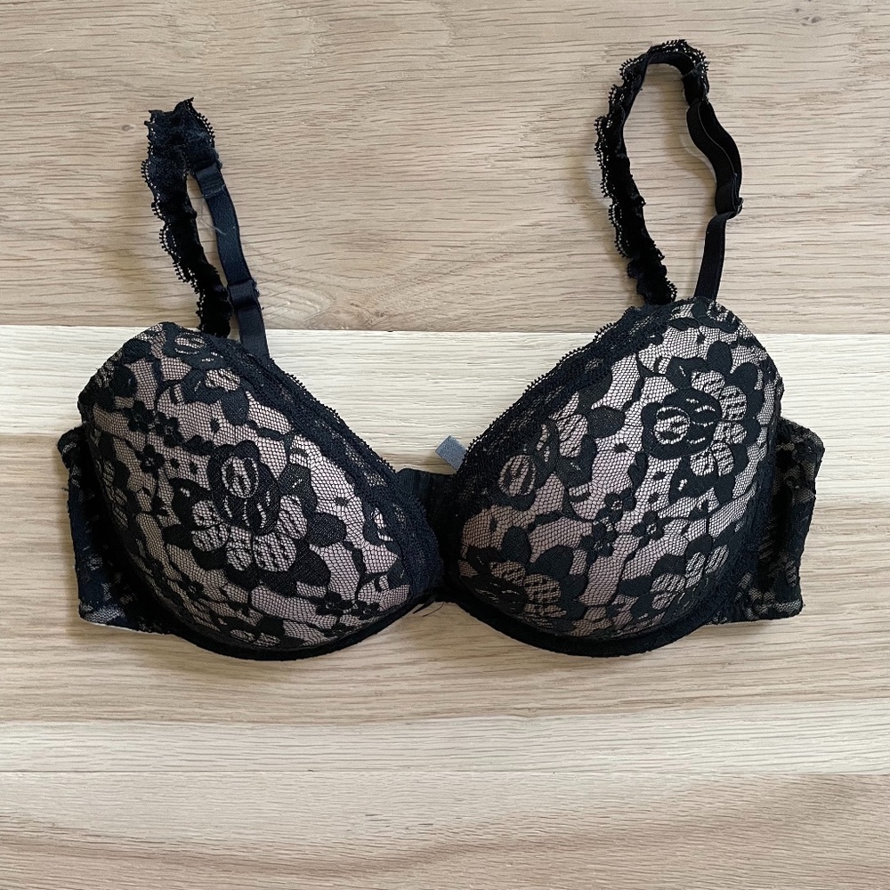 aerie Black Lace Push Up Bra